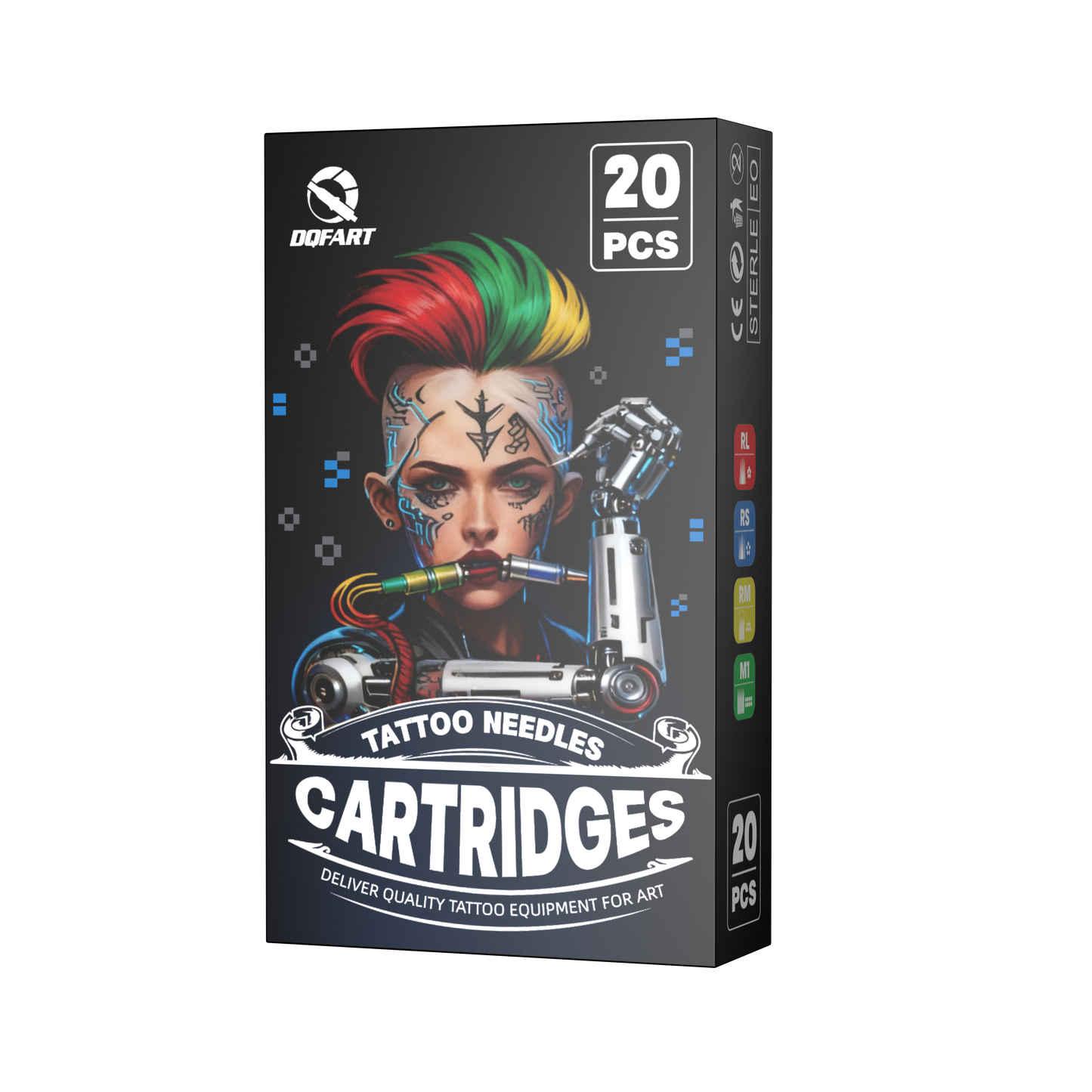 Disposable Colored Tattoo Needles RL RM RS M1 - Professional Tattoo Needles, Disposable Sterile Tattoo Needles