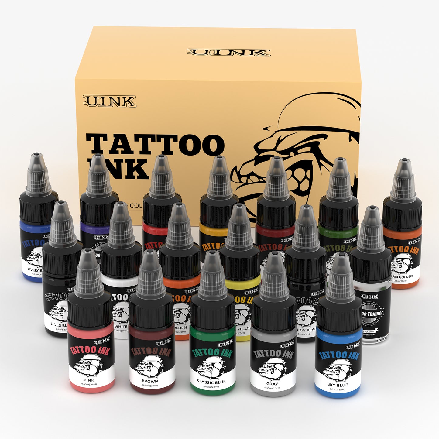 UINK 18-Color Tattoo Ink Set | The Top Choice for Tattoos Premium Pigments