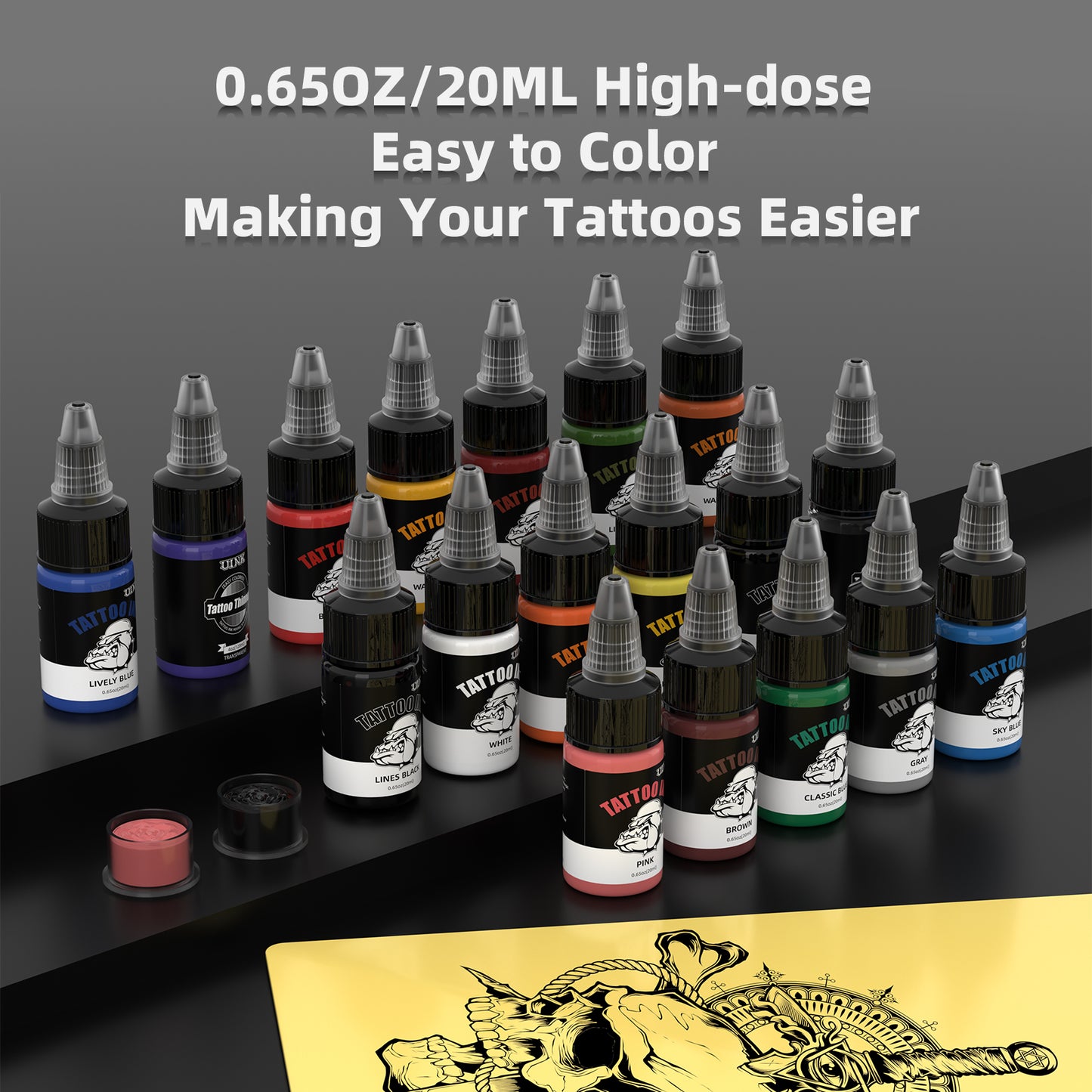 UINK 18-Color Tattoo Ink Set | The Top Choice for Tattoos Premium Pigments
