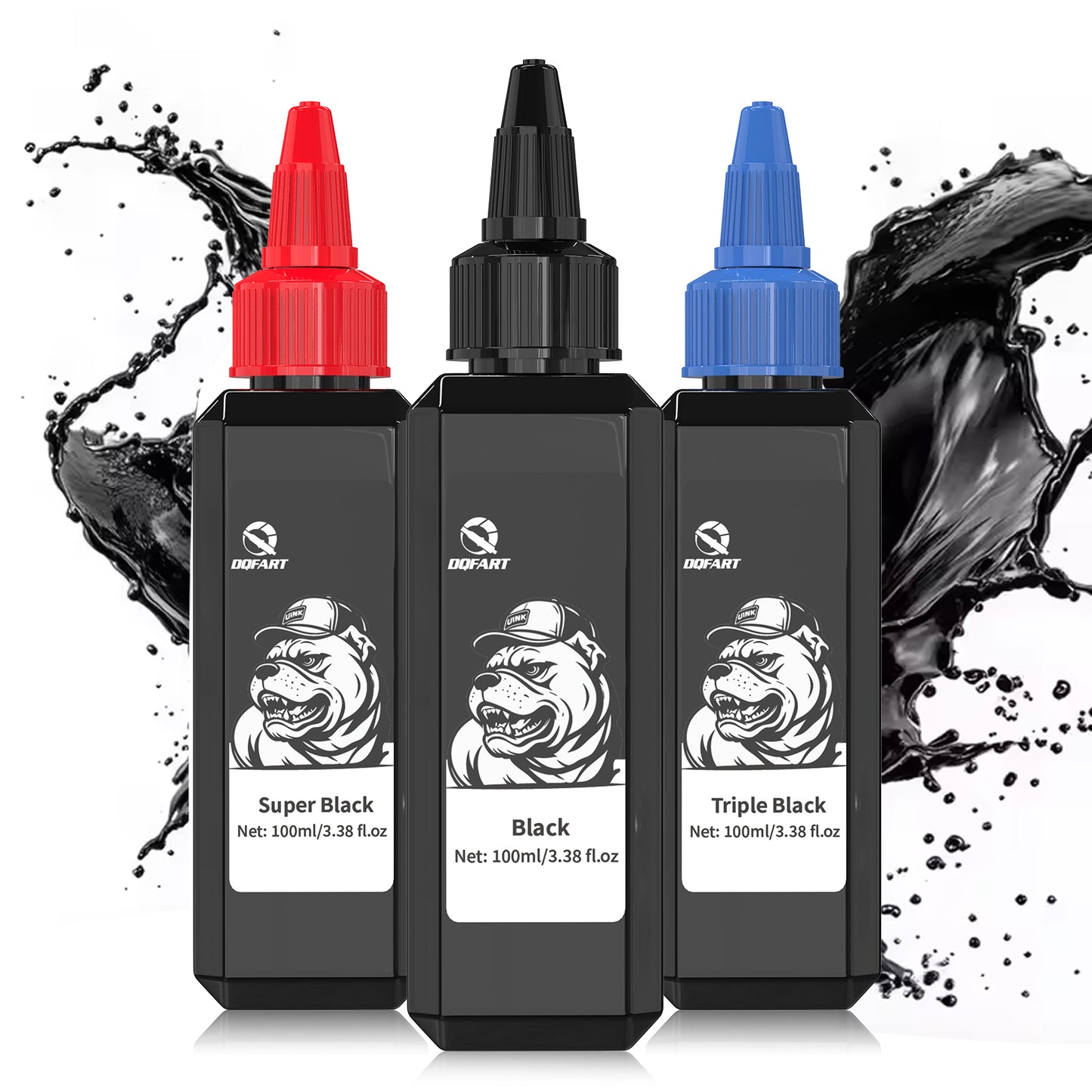 Beginner-Friendly 100ml Black Tattoo Ink  | Super, Standard & Triple Black for Practice & Projects